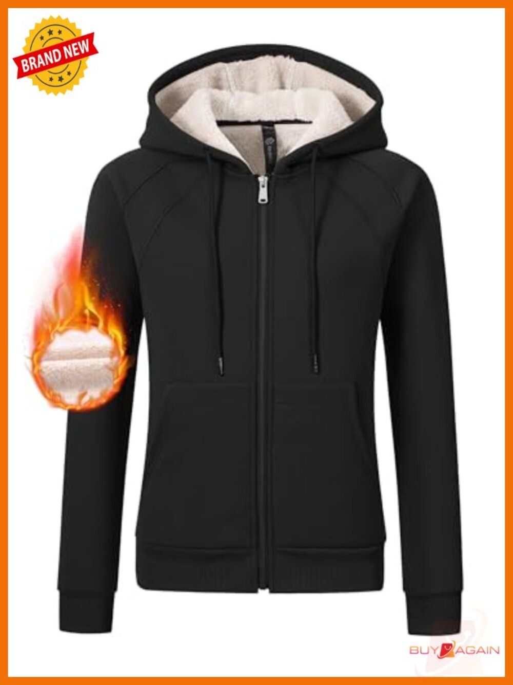 Women's Zip Up Fleece Hoodie Sherpa Jacket Warm Winter Coat